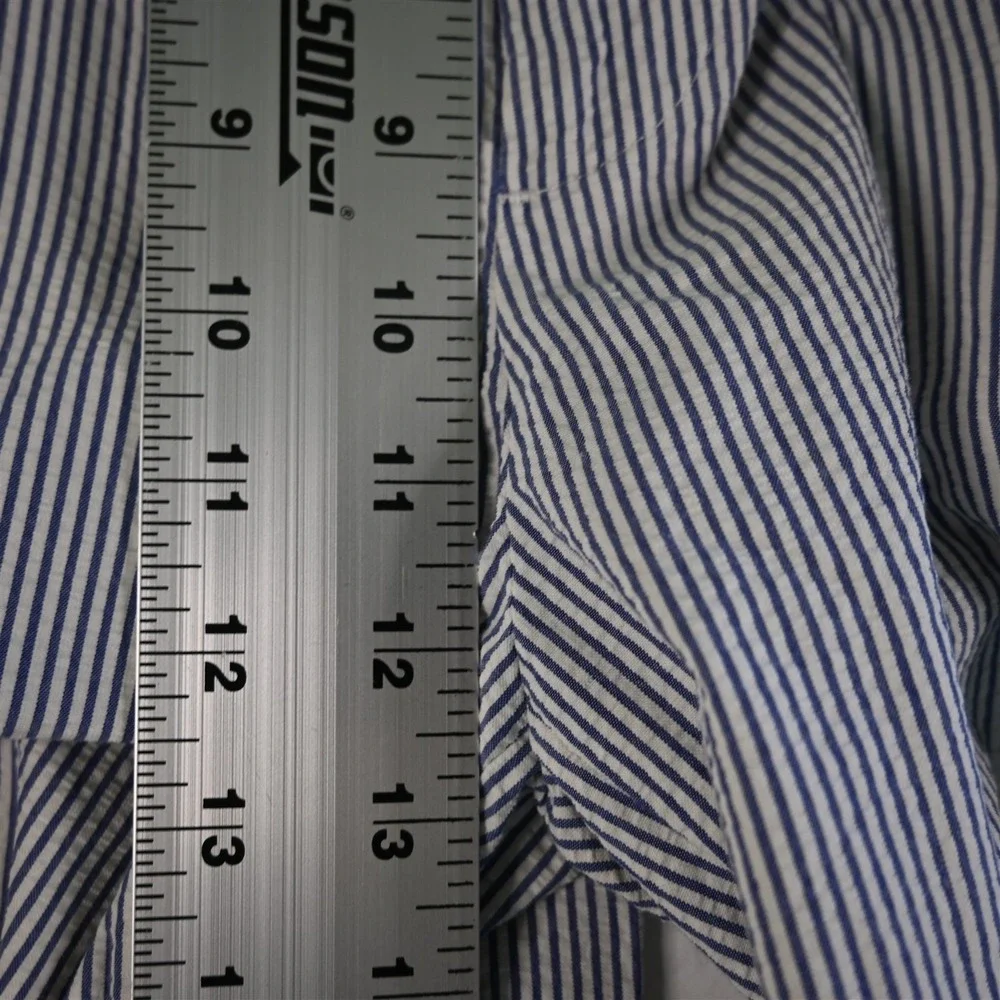 Brooks Brothers‎ 33x30 Blue White Striped Seersucker Elliot Pleated Mens Pants
